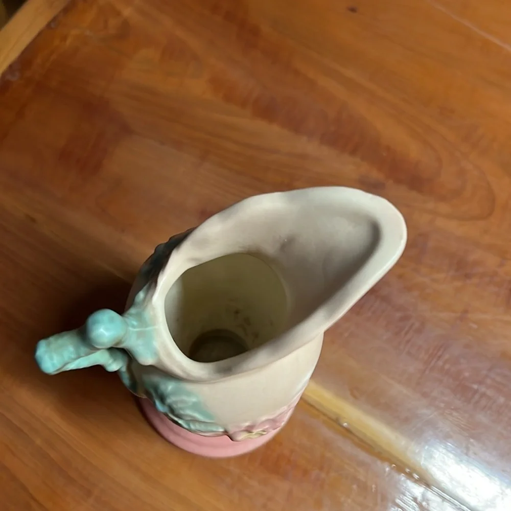 Vintage HULL W3-54 Ceramic Pitcher with Floral Design